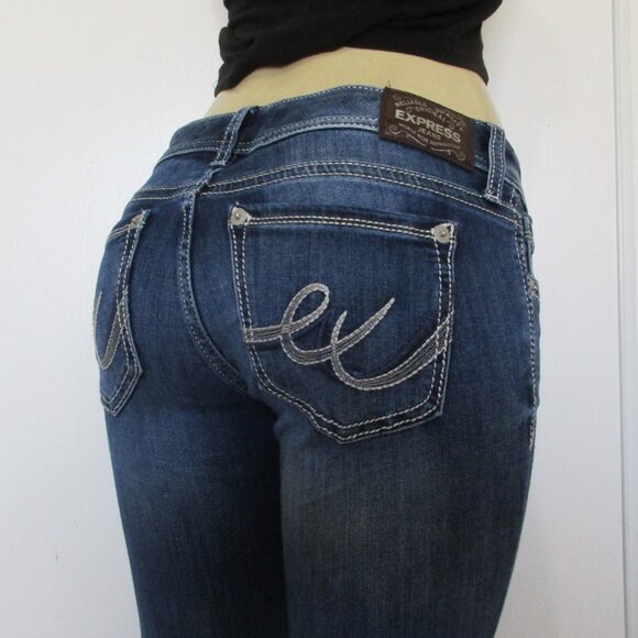 EXPRESS Jeans Size 8 Stella Low Rise Skinny Denim - Picture 1 of 11